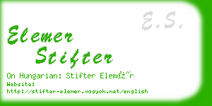 elemer stifter business card